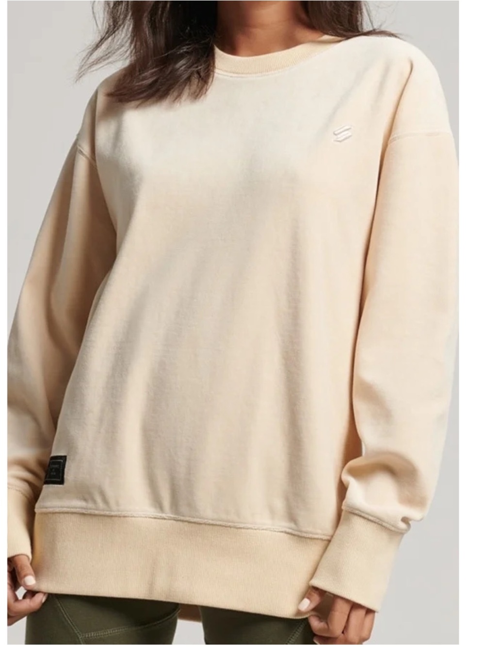 Superdry NWT Oversized Cream Crewneck Sweatshirt, Sz. M/L